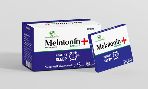 Ayurveda Redefined Melatonin+ Capsules for Better Sleep & Relaxation - 50 Capsules