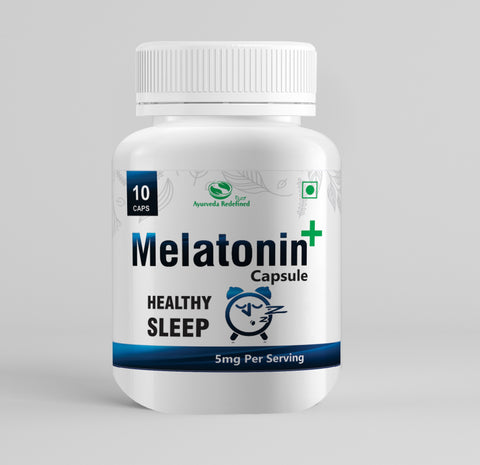 Ayurveda Redefined Melatonin+ Capsules for Better Sleep & Relaxation - 10 Capsules